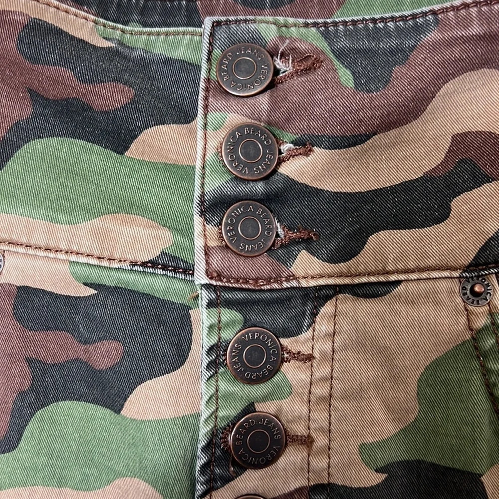Veronica Beard High Rise Kane Camo Straight Leg Pant Size 25 - Picture 4 of 12